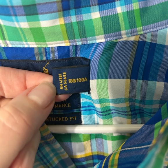 Ralph Lauren Classic Fit Performance Plaid Button Up Size Large. RL Untucked Fit - Picture 4 of 9